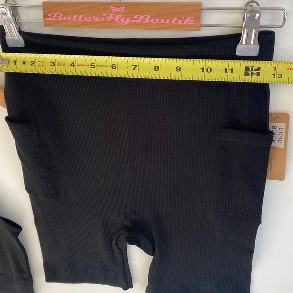 (AA4) Odiva Black Ribbed 2piece Tank top and Biker Short set, Size XL, NWT - Picture 11 of 14